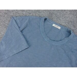 Buck Mason T-Shirt Mens Large Short Sleeve Blue Solid Slub Cotton Made in USA